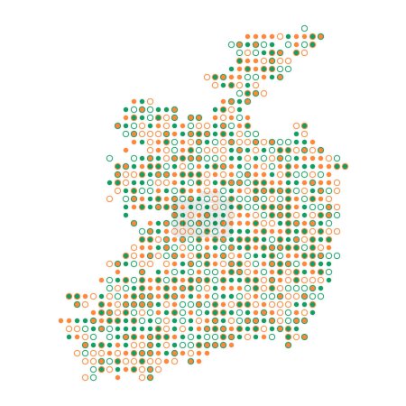 Illustration for Ireland Silhouette Pixelated pattern map illustration - Royalty Free Image
