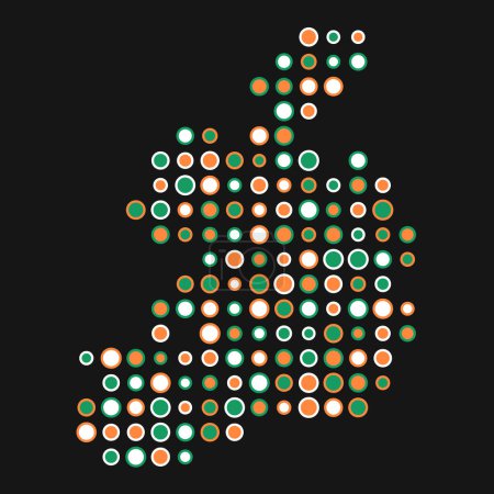 Ilustración de Irlanda Silhouette Pixelated patrón mapa ilustración - Imagen libre de derechos
