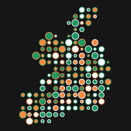 Ilustración de Irlanda Silhouette Pixelated patrón mapa ilustración - Imagen libre de derechos