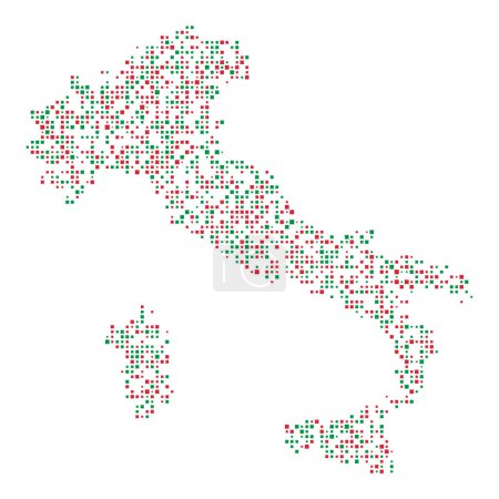 Téléchargez les illustrations : Italie Silhouette Illustration de motif pixellisé - en licence libre de droit