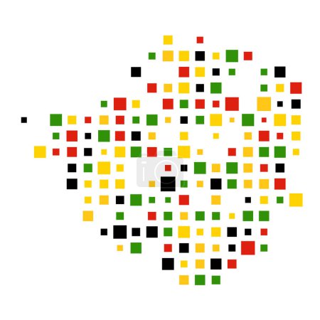 Illustration for Zimbabwe Silhouette Pixelated pattern illustration - Royalty Free Image