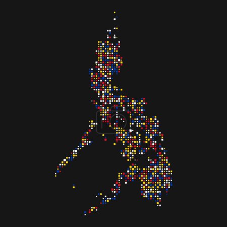 Ilustración de Filipinas silueta Pixelated patrón ilustración - Imagen libre de derechos