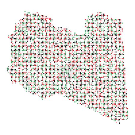 Illustration for Libya Silhouette Pixelated pattern illustration - Royalty Free Image