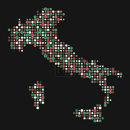 Ilustración de Italia Silhouette Pixelated patrón mapa ilustración - Imagen libre de derechos