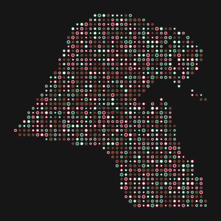 Illustration for Kuwait Silhouette Pixelated pattern map illustration - Royalty Free Image