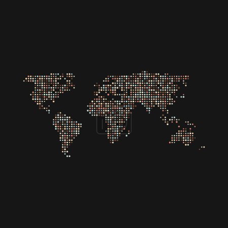 Ilustración de World 3 Silhouette Pixelated mapa de patrón ilustración - Imagen libre de derechos