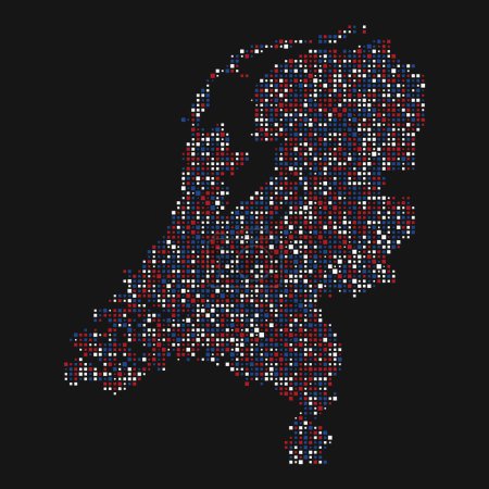 Ilustración de Países Bajos Silhouette Pixelated patrón ilustración - Imagen libre de derechos