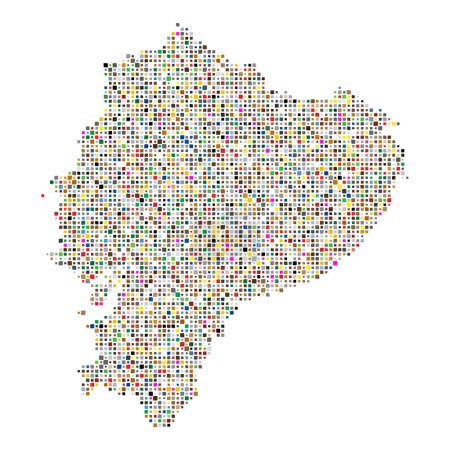 Ilustración de Ecuador Silueta Ilustración de patrón pixelado - Imagen libre de derechos