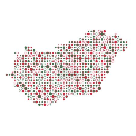 Ilustración de Hungría Silueta Pixelado patrón mapa ilustración - Imagen libre de derechos