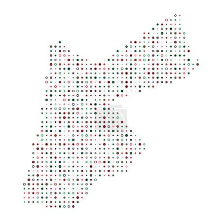Illustration for Jordan Silhouette Pixelated pattern map illustration - Royalty Free Image