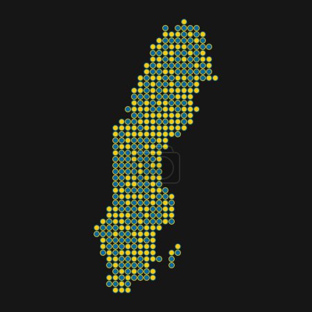 Ilustración de Suecia Silhouette Pixelated patrón mapa ilustración - Imagen libre de derechos