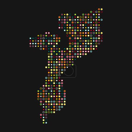 Illustration for Mozambique Silhouette Pixelated pattern map illustration - Royalty Free Image