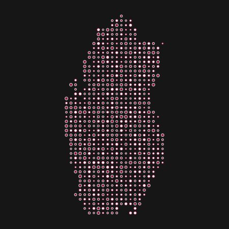 Téléchargez les illustrations : Qatar Silhouette Illustration de carte de motif pixélisé - en licence libre de droit