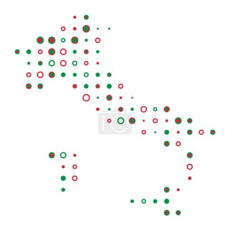 Ilustración de Italia Silhouette Pixelated patrón mapa ilustración - Imagen libre de derechos