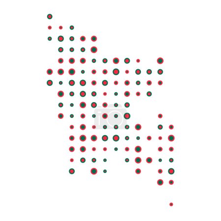 Ilustración de Bangladesh Silhouette Pixelated patrón mapa ilustración - Imagen libre de derechos