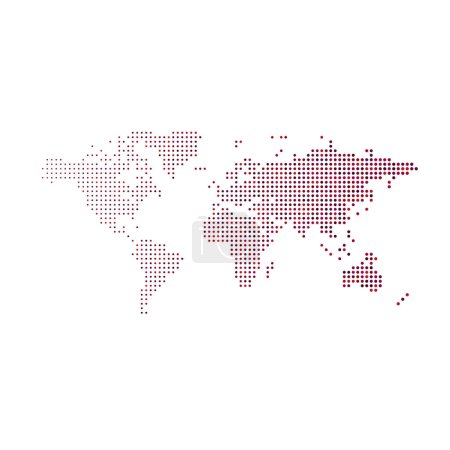 Illustration for World 1 Silhouette Pixelated pattern map illustration - Royalty Free Image