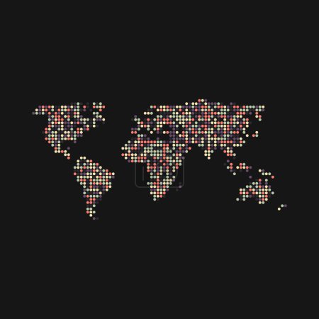Ilustración de World 3 Silhouette Pixelated mapa de patrón ilustración - Imagen libre de derechos