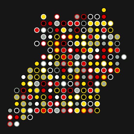Ilustración de Uganda Silhouette Pixelated patrón mapa ilustración - Imagen libre de derechos