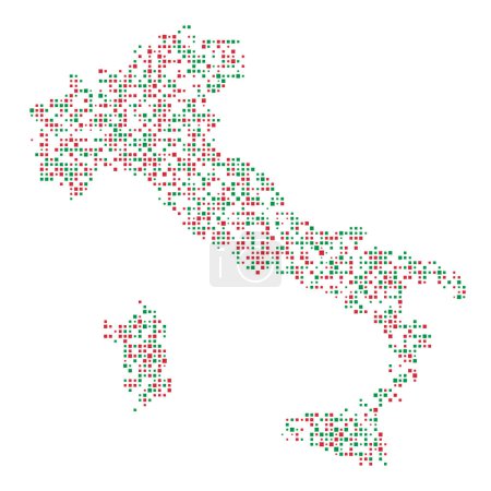 Téléchargez les illustrations : Italie Silhouette Illustration de motif pixellisé - en licence libre de droit