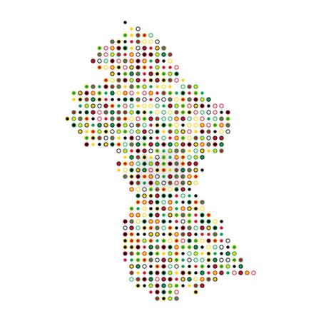 Illustration for Guyana Silhouette Pixelated pattern map illustration - Royalty Free Image