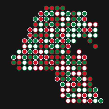 Illustration for Kuwait Silhouette Pixelated pattern map illustration - Royalty Free Image