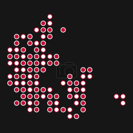 Illustration for Denmark Silhouette Pixelated pattern map illustration - Royalty Free Image