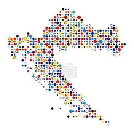 Illustration for Croatia Silhouette Pixelated pattern map illustration - Royalty Free Image