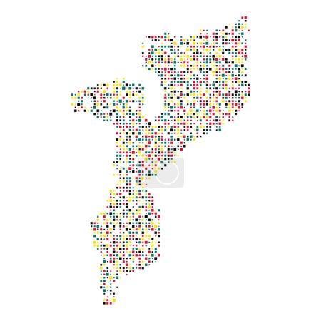 Illustration for Mozambique Silhouette Pixelated pattern illustration - Royalty Free Image