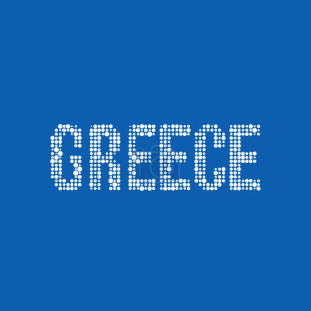 Griechenland Silhouette Verpixeltes Muster Kartenillustration