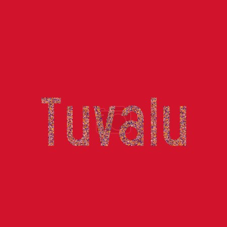 Illustration for Tuvalu Silhouette Pixelated pattern map illustration - Royalty Free Image