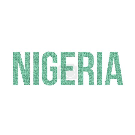 Téléchargez les illustrations : Nigéria Silhouette Illustration de carte de motif pixélisé - en licence libre de droit