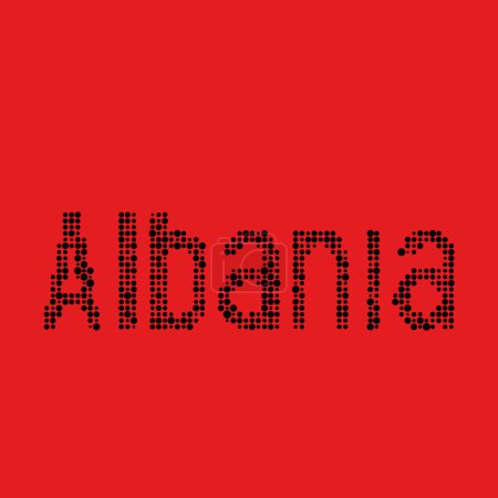 Téléchargez les illustrations : Albanie Silhouette Illustration de carte de motif pixélisé - en licence libre de droit