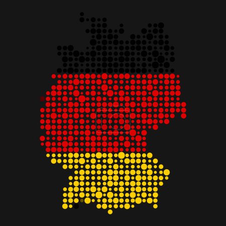 Deutschland Silhouette Verpixeltes Muster Kartenillustration