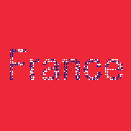 Téléchargez les illustrations : France Silhouette Illustration de carte de motif pixélisé - en licence libre de droit