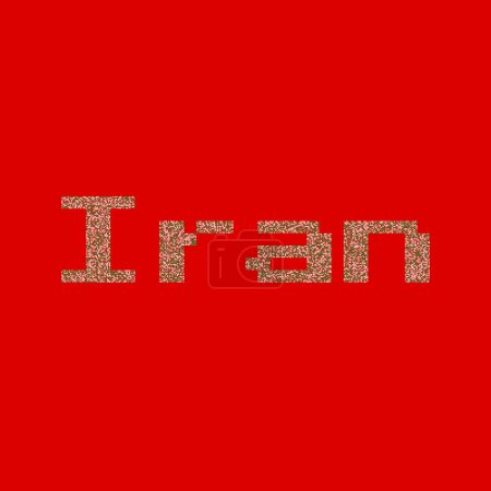Téléchargez les illustrations : Iran Silhouette Illustration de carte de motif pixélisé - en licence libre de droit