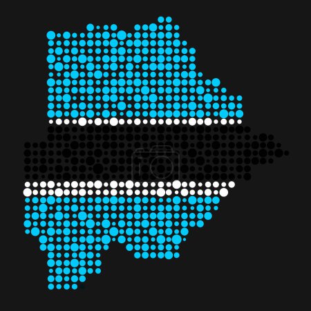 Téléchargez les illustrations : Botswana Silhouette Illustration de carte de motif pixélisé - en licence libre de droit
