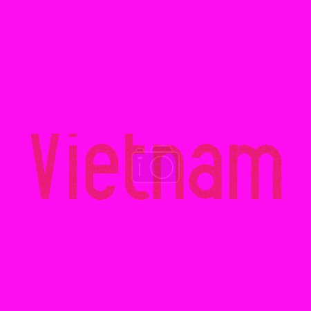 Téléchargez les illustrations : Vietnam Silhouette Illustration de carte de motif pixélisé - en licence libre de droit