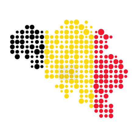 Téléchargez les illustrations : Belgique Silhouette Illustration de carte de motif pixélisé - en licence libre de droit