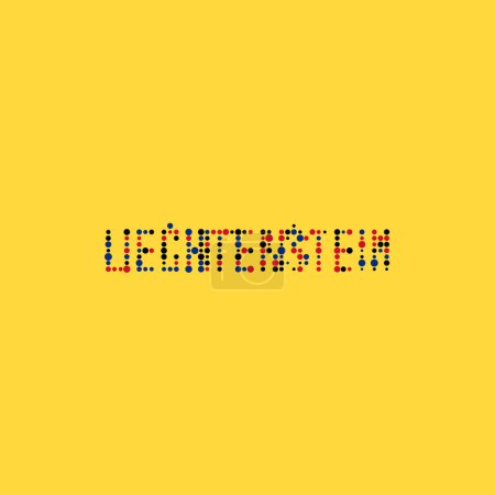 Téléchargez les illustrations : Liechtenstein Silhouette Illustration de carte de motif pixellisé - en licence libre de droit