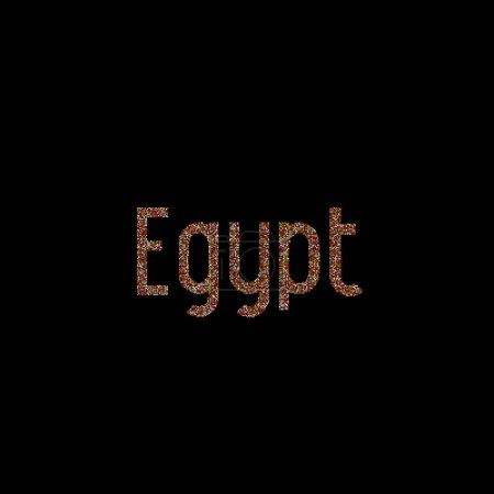 Ilustración de Egipto Silueta Pixelado patrón mapa ilustración - Imagen libre de derechos