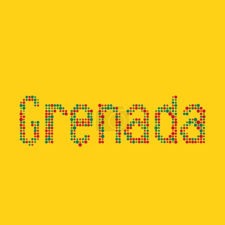 Illustration for Grenada Silhouette Pixelated pattern map illustration - Royalty Free Image