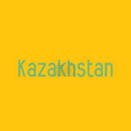 Téléchargez les illustrations : Kazakhstan Silhouette Illustration de carte de motif pixélisé - en licence libre de droit