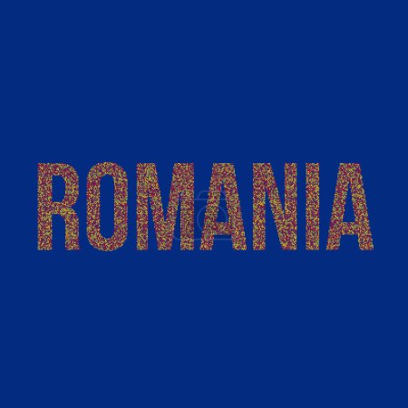 Téléchargez les illustrations : Roumanie Silhouette Illustration de carte de motif pixélisé - en licence libre de droit