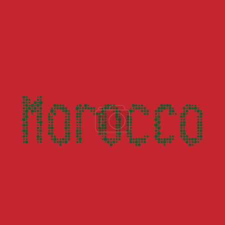 Téléchargez les illustrations : Maroc Silhouette Illustration de carte de motif pixélisé - en licence libre de droit