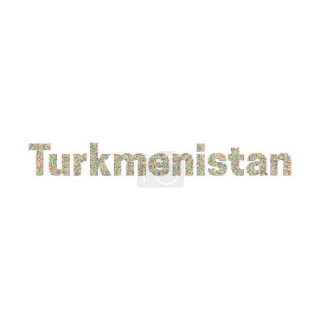 Ilustración de Turkmenistán Silueta Pixelado patrón mapa ilustración - Imagen libre de derechos