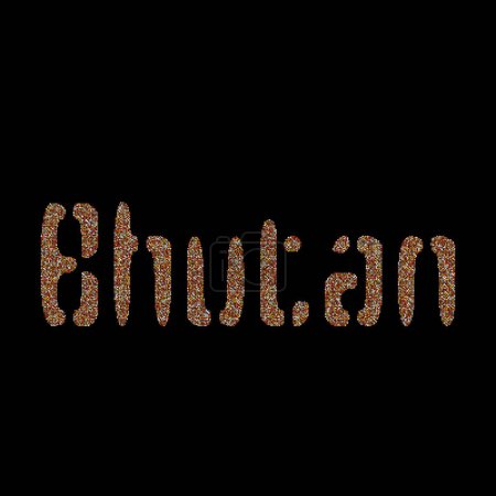 Illustration for Bhutan Silhouette Pixelated pattern map illustration - Royalty Free Image