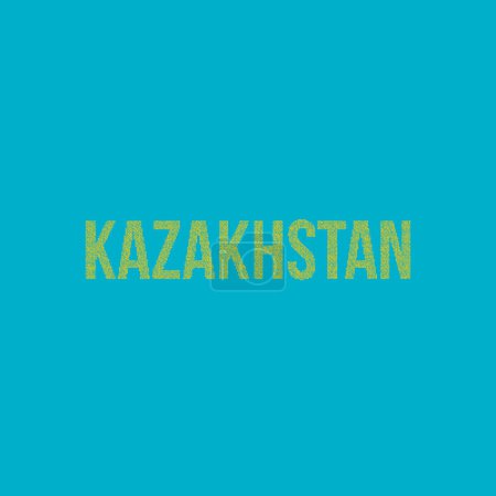 Téléchargez les illustrations : Kazakhstan Silhouette Illustration de carte de motif pixélisé - en licence libre de droit