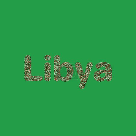 Téléchargez les illustrations : Libye Silhouette Illustration de carte de motif pixélisé - en licence libre de droit