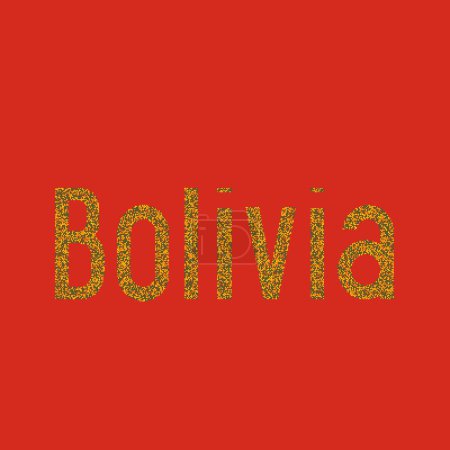 Téléchargez les illustrations : Bolivie Silhouette Illustration de carte de motif pixélisé - en licence libre de droit