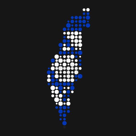 Illustration for Israel Silhouette Pixelated pattern map illustration - Royalty Free Image